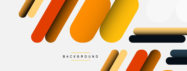 Overlapping round shapes and lines background. Vector illustration for wallpaper banner background or landing page