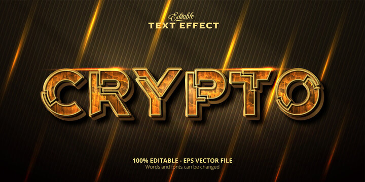 Editable Cyrpto Text Effect, Brown Background;