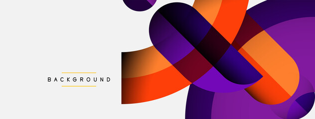 Obraz premium Trendy shapes, color minimal design composition, lines and shadows for wallpaper banner background or landing page