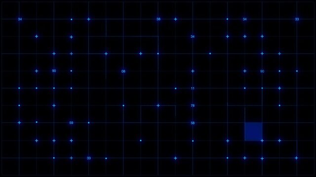 Digital and technology background video material.  Blue version.