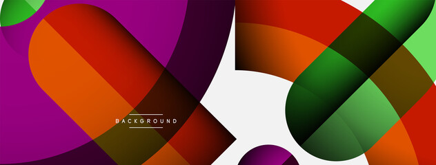 Obraz premium Trendy shapes, color minimal design composition, lines and shadows for wallpaper banner background or landing page