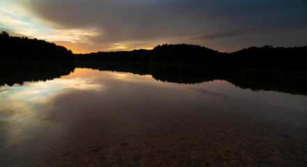 Calm water in North Carolina before sunrise