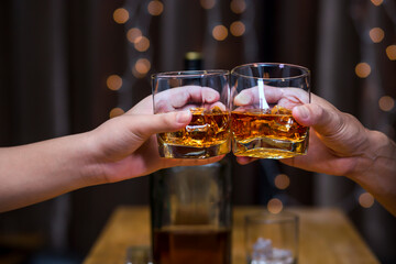 whiskey, for a friendly party in a bar or a restaurant.