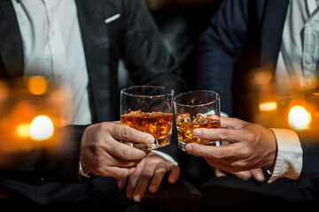whiskey, for a friendly party in a bar or a restaurant.