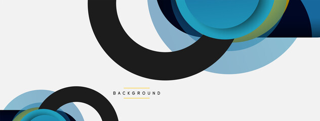 Circle and round shapes abstract background. Vector illustration for wallpaper banner background or landing page