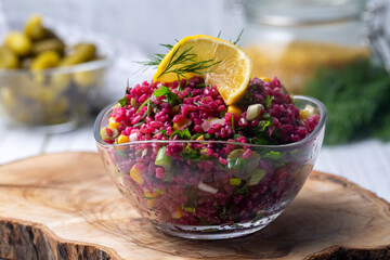 Bulgur Salad with Turnips (Turkish name; salgamli bulgur salatasi)