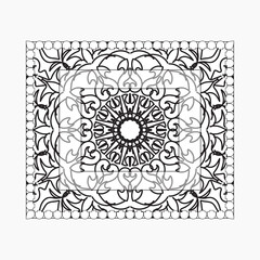 Hand drawn frame with mandala. decoration in ethnic oriental doodle or