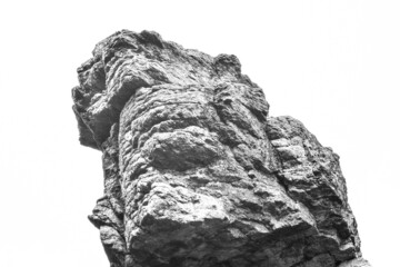 Black and white rock formation