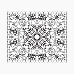 Hand drawn frame with mandala. decoration in ethnic oriental doodle or