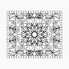 Hand drawn frame with mandala. decoration in ethnic oriental doodle or