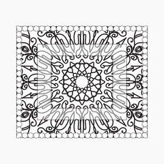 Hand drawn frame with mandala. decoration in ethnic oriental doodle or