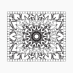 Hand drawn frame with mandala. decoration in ethnic oriental doodle or