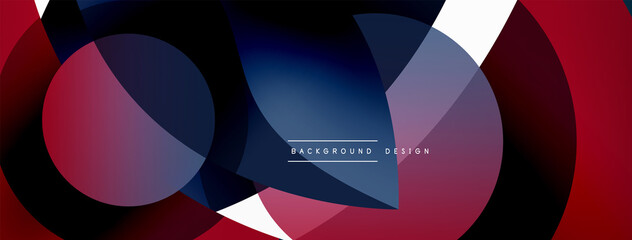 Obraz premium Creative geometric wallpaper. Minimal abstract background. Circle wave and round shapes composition vector illustration for wallpaper banner background or landing page