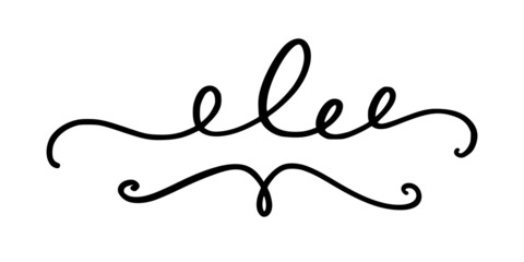 Squiggle and swirl lines. Set of hand drawn calligraphic swirls. Vector illustration in doodle style