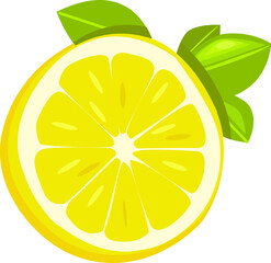 lemon sliced fruit. vector illustration. healthy fresh and sweet food design.