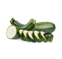Fresh zucchini isolated on white background