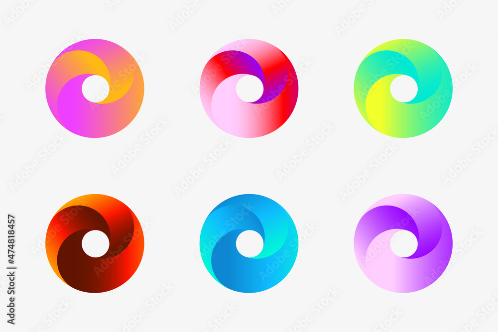 Poster set of colorful round buttons ddesign element for identity, business and symbol other isolated on wh