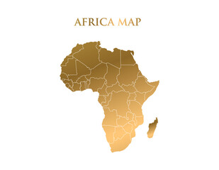 Gold africa map High Detailed on white background. Abstract design vector illustration eps 10