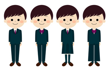 制服を着ている学生達