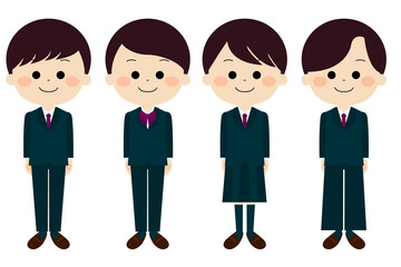 制服を着ている学生達