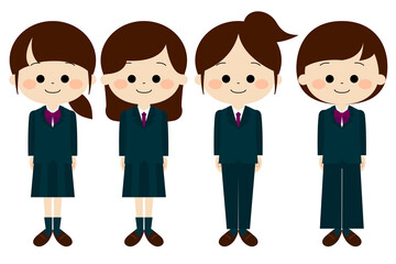 制服を着ている学生達