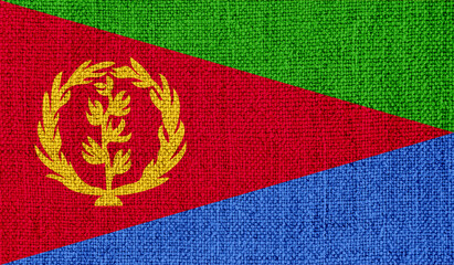 Eritrea flag on knitted fabric