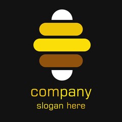 letter e and honey logo concept vector illustration design