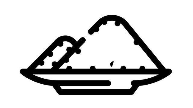 sodium nitrite animated line icon sodium nitrite sign. isolated on white background