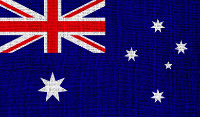 Australia flag on knitted fabric