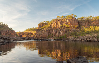 rapids at the top of the first gorge at nitmiluk gorge, also known as katherine gorge at nitmiluk...