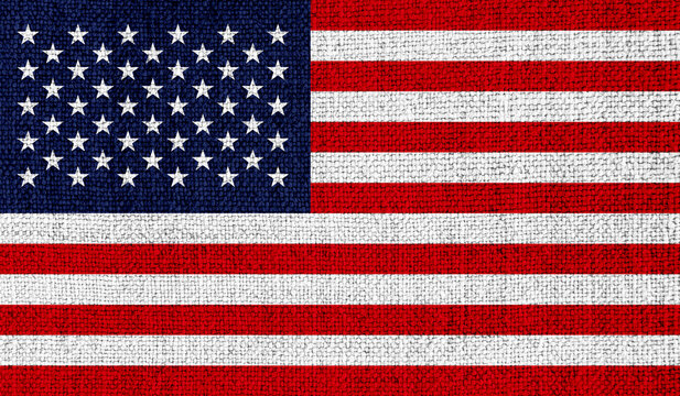 USA flag on knitted fabric