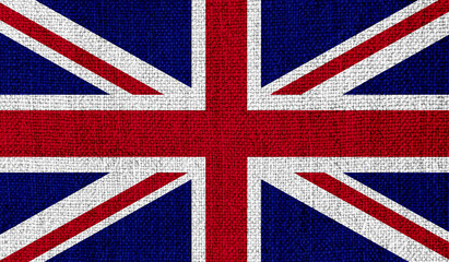 United Kingdom flag on knitted fabric