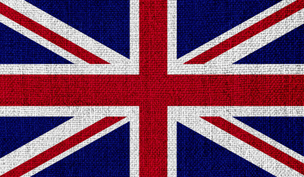 United Kingdom flag on knitted fabric