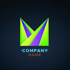 This an abstract colorful M letter Vector logo for Business Company, Brand Logo, abstract colorful illustration