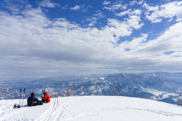 山スキー　信州鍋倉山山頂

