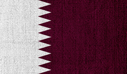 Qatar flag on knitted fabric