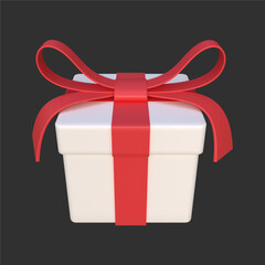 3D Christmas Gift Box Rendered on black background