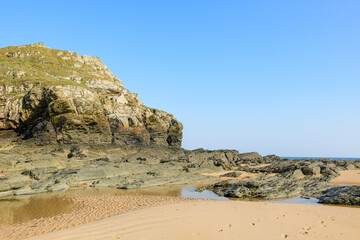 The Cap de Carteret in Europe, France, Normandy, Manche, in spring on a sunny day.