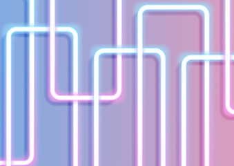 Blue pink pastel neon lines abstract fluorescent background. Technology retro sci-fi abstract futuristic vector design