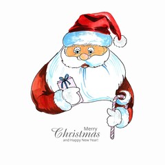 Beautiful santa claus face christmas holiday card design