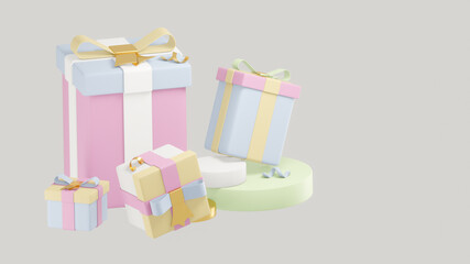 Obraz premium Set of gifts box. Collection realistic vector gift presents. Christmas gifts. 3d illustration.