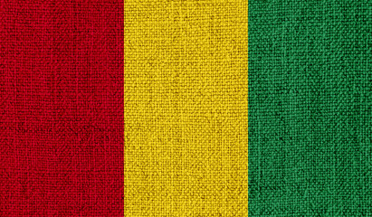 Guinea flag on knitted fabric