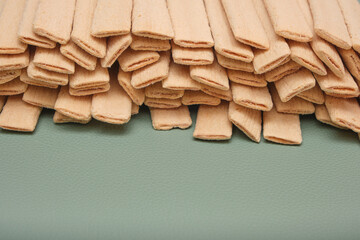 Cookie sticks on a green background.