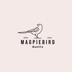 magpie bird minimalist vector icon illustration