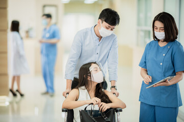 professional doctor working in medical checking up patient in hospital clinic, health care concept