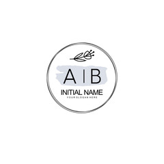 AB Hand drawn wedding monogram logo	