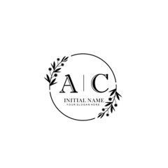 AC Hand drawn wedding monogram logo	