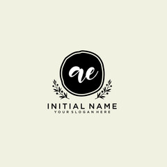 AE monogram logo template vector