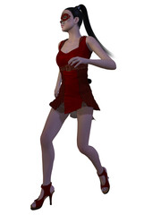 3d illustration of an female super hero