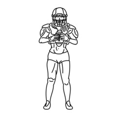 Mobilefemale line art posing american football style